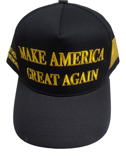 Black and Yellow MAGA Hat